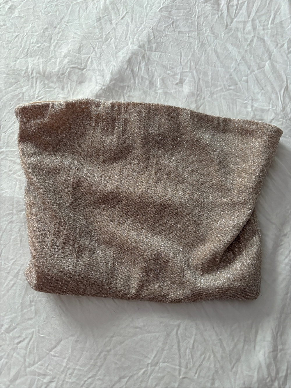Sparkle Champagne Beige Strapless Tube Top